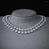 Choker 2024 Luxury Marquise Silver Color on the Neck Necklace X8323
