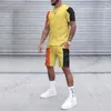 Mens Tracksuits Tech Tech Set Short Suged Tracksuit T-Shirt Shirts Stips Summer Summer Disual Beach Litness Suit Quick Drying Basketball Run Run Sport