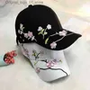 Ball Caps Women Flower Hafted Baseball Hat Fashion Plum Spring Summer Outdoor Długość bawełniana bawełniana bawełniana sport