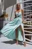 Robes de fête Mignon Empire Sweetheart Prom Robe de bal Satin Soirée sans manches Spaghetti Spaghetti Elegant for Women 2024