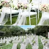 Party Decoratie 6mx1.6m Wedding Tule Roll Crystal Organza Sheer Fabric for Birthday Backdrop stoel Sashes Decor Yarn