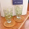 Wine Glasses JOYLOVE Korean Phnom Penh Small Daisy Goblet French Tulip Short-footed Glass Ins Red Cup Cute