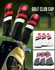 3PCS Golf Head Covers Driver Fairway Wood Headcovers Black Red White Vintage PU Leather 1 3 5 Driver Fairway Head Covers1635301