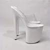 Chaussures de danse White Simple Simple Transparent plate-forme ouverte ouverte 20 cm Ultra High Heels Slippers 8 pouces Sexy Party