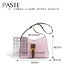 Drawstring Macaron Plum Color 2024 Spring Simple Flap Square Shoulder Bag For Women Split Leather Crossbody Small High Qualuty