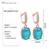 Dangle Ohrringe SZ Design Fashion Crack Egei Form Ovaler Kristall für Frauen 585 Roségoldfarbe Kubikzirkonias Schmuck