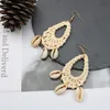 Ocean Style New Rattan Shell Earrings Female Cross-Border Earrings European and American Fashion Wholesale Foreign Trade Jewelry