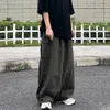 Trendy Cargo Pants Four Seasons Men Elastic Waist Drawcord Leg Opening Streetwear 240326