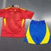 Spain 2024 Home Cup Football National Team Fan Kits Sports 10 Short Sleeve Children's Set