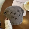 Berety japoński łuk y2k retro napastnik kapelusz wiosna letnia moda wszechstronna swobodna krótka brzegi beret cap gorras