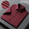 Casual shirts voor heren zomerstijl zonder ijzer anti-rimpel mannen shirt zakelijke professionele korte mouwen tops massieve kleur stretch kleding