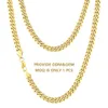 KRKC hurtowa 3 mm 4 mm 5 mm 6 mm 8 mm 8 mm 14K 14K Gold Stael Stal nierdzewna Miami Cuban Link Naszyjnik Zarobki