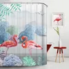 Cortinas de chuveiro cortina de flamingo de estilo de banho à prova d'água no estilo europeu