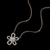 Versione alta Originale 1To1 Necklace marchio S925 Necklace a ciondolo argento Womens Collana fiore di girasole Designer d'argento Collana girocollo di alta qualità