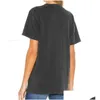 Camiseta feminina Super chique de pescoço redondo de verão algodão feminino preto bing bing impressão camiseta za entrega de roupas de vestuário Tops t dhnkt