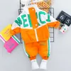 Kid Tracksuit Boy Girl Clothing Set Spring Casual Long Sleeve Letter Zipper Outfit Infant Baby Clothes 1 2 3 4 Years 240407