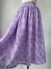 スカートジャイアミパープルフローラルスカート高品質の3Dフラワーデコレーションチュール2024年春夏の妖精バケーション女性服