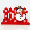 Party Decoration 2024 Christmas Business Card Holder Creative Wooden Box Fence Decora