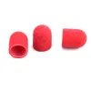 Bits 50Pcs Red Plastic Sanding Caps Nail Drill Accessories Sanding Bands Block Caps Mandrel Gel Remover Foot Care Cuticle