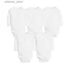 Rompers 5/10 PC/lotto Abbigliamento per bambini neonati 2023 Summer Baby Boy Girl Abibiti 100% in cotone Bianco Bianco BEBE BOBEDUSITÀ SUSUTISITÀ L47