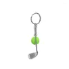 Keychains 100pcs Schlüsselbund Mini Golfschläger Ball Anhänger Keyring Key Ring Kreatives Metall -Tennis -Ketten -Sportclubs Geschenk