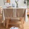 Tableau de table American Retro Country Hollow Woven Clateau Ins Home Rectangular Fringe Mat