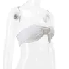 Tanques femininos Camis neonbabipink 2000s y2k tops de metal letra de metal tube top club sexy camisas brancas para mulheres croquett roupas estéticas N33-BZ10L2403