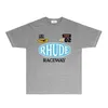Rhude Brand Tshirt Mens Designer T Shirt Womens Design Kort ärm trendiga modekläder RH041 DREAM INSPIRATION Tryckt Kort ärm T-shirt Size S-XXL
