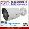 Cameras New Arrival Original Hikvision AcuSense DS2CD2083G2IU 8MP POE IR Mic Fixed Bullet Network Serveillance Camera