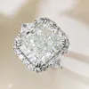 Ringos de cluster S925 anel de prata com corte de flores 12 14g de diamante de diamante