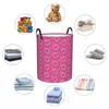 Laundry Bags Pink Donut Hamper Large Clothes Storage Basket Food Doughnut Toy Bin Organizer For Boy Girl