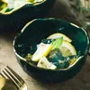 Bols Gold Edge Creativity Bowl Europe Set Light Luxury Emerald Color Soup Céramique Salade de nouilles Ramen Table Voleille