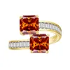 12 couleurs Moisanite Pass Test 100% 925 STERLING Silver Jaune Gold plaqué VVS1 4CT SQAURE Moisanite Ring pour hommes Femmes Ring Gra Certifié