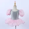 Abbigliamento da ballo da ballo da ballo da ballo per bambini sequestro Saree Saree Pink Bubble Princess Team Performance Costume