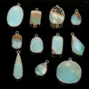 Colares pendentes 1pcs Natural Amazon Stone Diy Amazonite Charms Pending Pingants Brincho de colar conectores de pulseira para descobertas de jóias