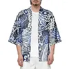 Etniska kläder 2024 Summer Japanese Kimono Men's and Women's Harajuku Traditionell Paisley Mönster Beach Shirt Elegant Bathrobes Chic