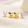 18K Gold Clover Stud Earrings Charm Premium Love Gifts Earrings Wedding Party Jewelry Design Earrings for Women Jewelry Wholesale