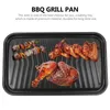 Grill Grill Pat Niedmokąpe bezdymne talerz do smażenia prostokąta BBQ BBQ Baking Tray Outdoor Picnic naczynia 240402