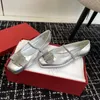 Designer Scarpe da fondo piatto di lusso di lusso Ballet in pelle genuina Falt Falt Tround Casual Party Shoe Times 35-40