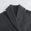Женские куртки 2024 Spring Fashion Bat Bat с длинными рукавами, воротничком, смешанный двойной грудь с двойной грудью коротко