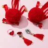 Clip per capelli 5 pezzi cinese Festival Spring Festival Girl Girl Hanfu Clip per capelli Accessori Accessori Fiori della Nappina Finori Fairy