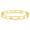 Braggle Fashion Skeleton Roman Alfabet Numbers Bracciale Ladies Titanio Ploiato 18K Giorri in oro