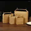 Geschenkomschakeling 100 stcs 1/1.5/2.5/5 kg staande kraft papierverpakking rijstzak met kartonnen doos voor thee -opslagpakketzakken