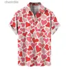 Camicie casual da uomo Love Heart 3D Shirt hawaiano stampato per uomo Summer Button Up Short Shorted Beach Vacation Collar Aloha Shirt YQ240408