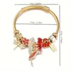 اربط أساور أوروبي وأميركي DIY Golden Series Ballet Dancer Dancing Girl Butterfly Sybed Bracelet Jewelry