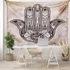 Tapestries Black Gold Hamsa Hand Tapestry Evil Eye Wall Hanging Trippy Mandala Bohemian Good Luck Blanket Cloth