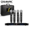 Microphones Wireless Microphone GMARK G44S 4 Channels Adjustable Frequency Metal Body For Karaoke Stage Performance School Church Party