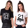 女性のTシャツ女性のための21歳の誕生日21個のTシャツ最終的に法務グループの衣料品パーティーTシャツは21年まで歓声を上げます