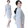 Robes de travail Luxury Women Set 2024 dans Office Lady Business Professional Business Two Piece Female Blazer avec robe