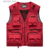 Outdoor Jackets Hoodies Men US Tactical Hiking Fishing Vest 14 Pockets Summer New Mens Photographer Waistcoat Mesh Cargo Sleeveless Jacket Tool Vest 7XL L48